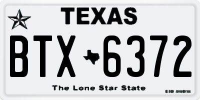 TX license plate BTX6372