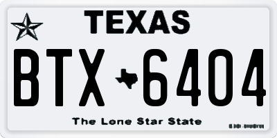TX license plate BTX6404