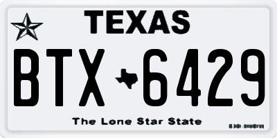 TX license plate BTX6429