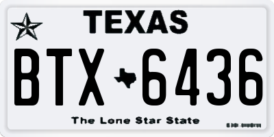 TX license plate BTX6436