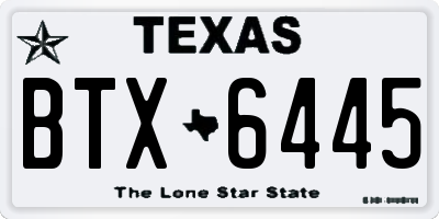 TX license plate BTX6445