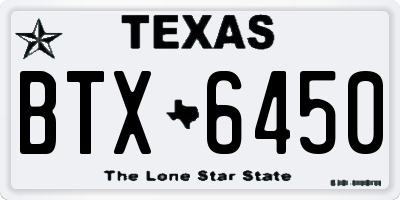 TX license plate BTX6450