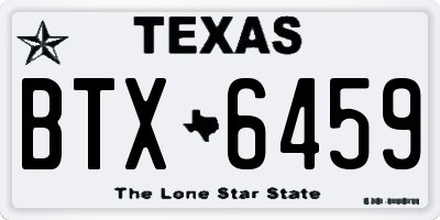TX license plate BTX6459