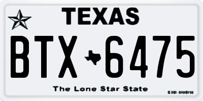 TX license plate BTX6475