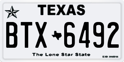 TX license plate BTX6492