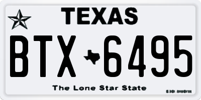 TX license plate BTX6495