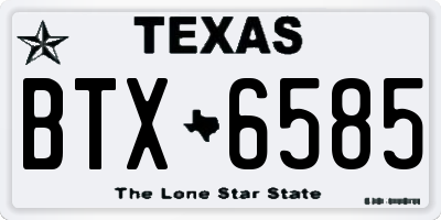 TX license plate BTX6585