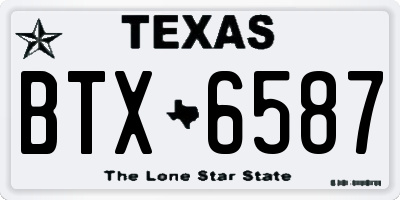 TX license plate BTX6587