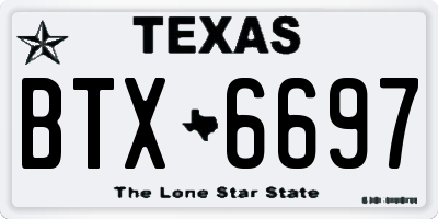 TX license plate BTX6697