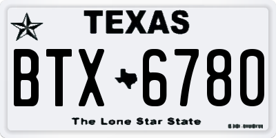 TX license plate BTX6780