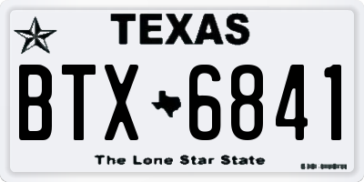 TX license plate BTX6841