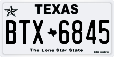 TX license plate BTX6845