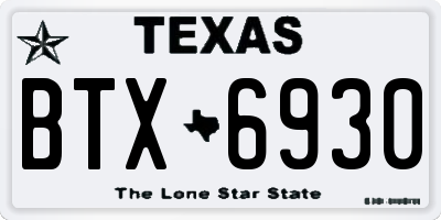 TX license plate BTX6930