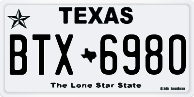 TX license plate BTX6980