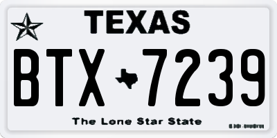 TX license plate BTX7239