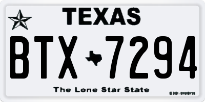 TX license plate BTX7294