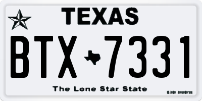 TX license plate BTX7331