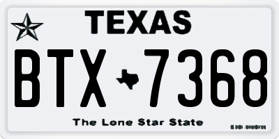 TX license plate BTX7368