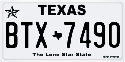 TX license plate BTX7490