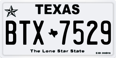TX license plate BTX7529