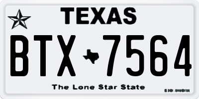 TX license plate BTX7564