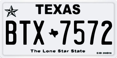 TX license plate BTX7572