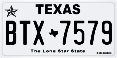 TX license plate BTX7579