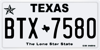 TX license plate BTX7580