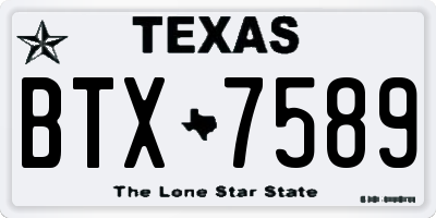 TX license plate BTX7589