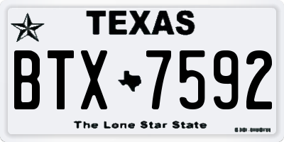 TX license plate BTX7592
