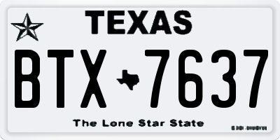 TX license plate BTX7637
