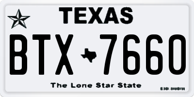 TX license plate BTX7660
