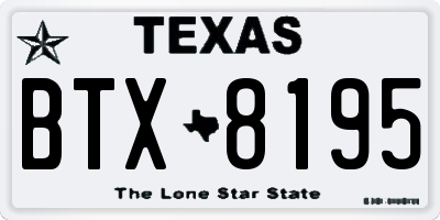 TX license plate BTX8195