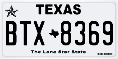 TX license plate BTX8369