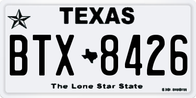 TX license plate BTX8426