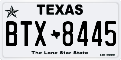TX license plate BTX8445