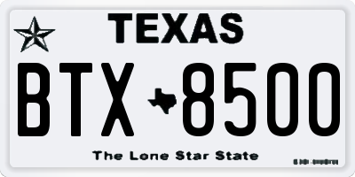 TX license plate BTX8500