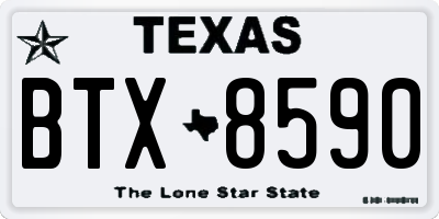 TX license plate BTX8590