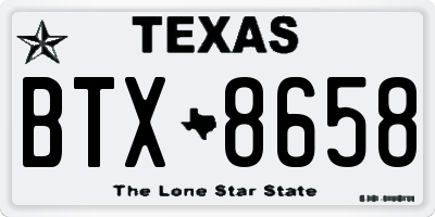 TX license plate BTX8658