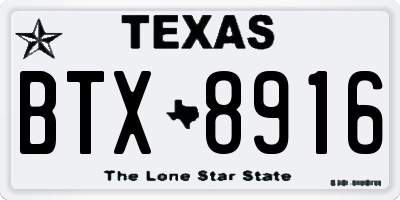 TX license plate BTX8916