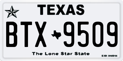 TX license plate BTX9509