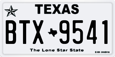 TX license plate BTX9541