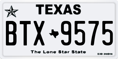 TX license plate BTX9575