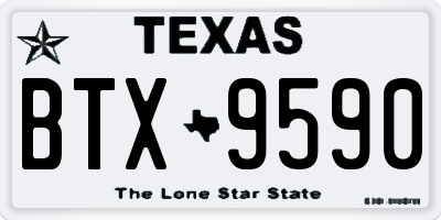 TX license plate BTX9590