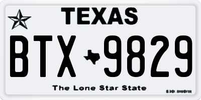 TX license plate BTX9829