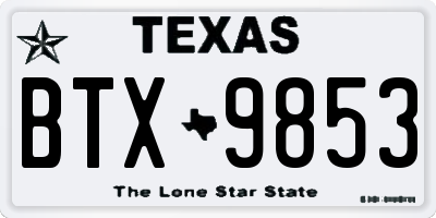 TX license plate BTX9853