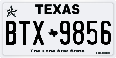 TX license plate BTX9856