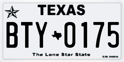 TX license plate BTY0175
