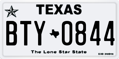 TX license plate BTY0844