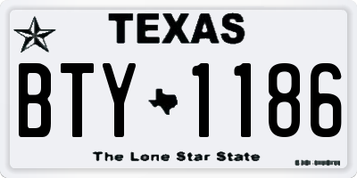 TX license plate BTY1186